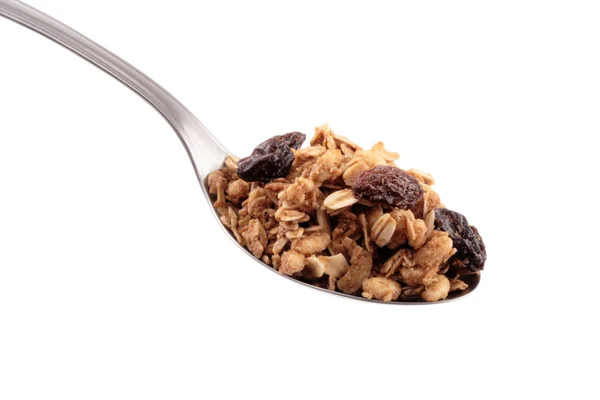 Cuchara llena de granola — Foto de Stock