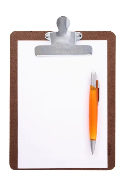 Clipboard and pen — Stock Photo, Image