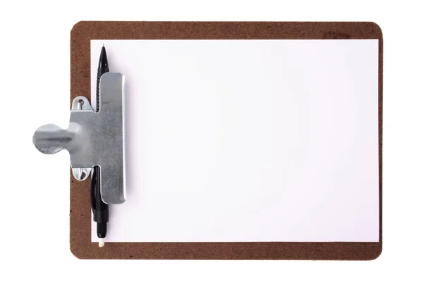 Clipboard and black mechanical pencil — Stock Photo, Image