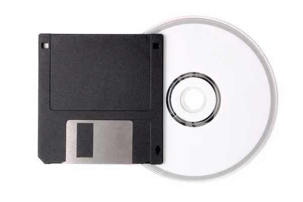 Diskette auf CD — Stockfoto