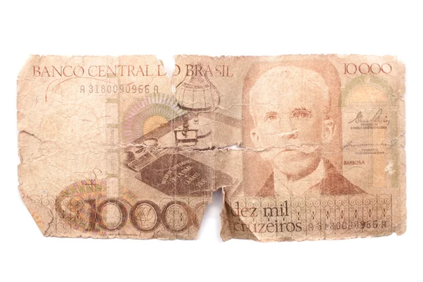 Diez mil Cruzeiros - Dinero brasileño antiguo —  Fotos de Stock