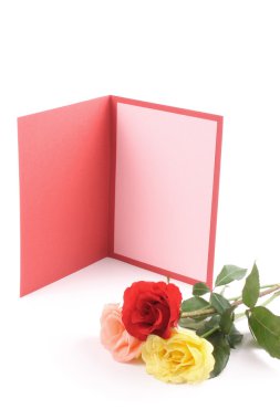 tebrik kartı ve renkli gül