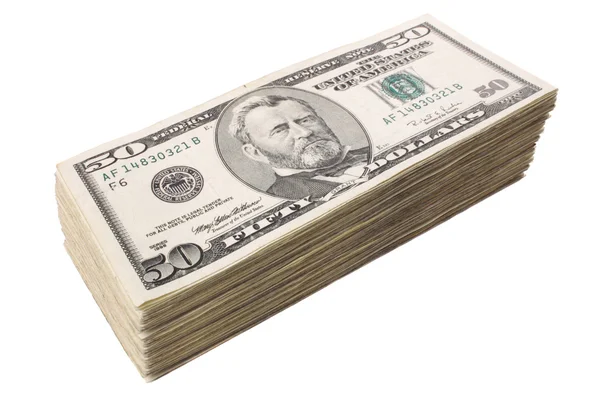 Fifty dollars big pile — Stock Photo, Image