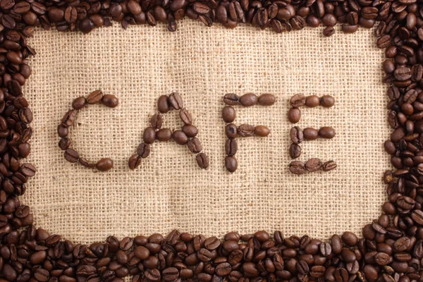 Cafe beans word — Stock Photo, Image