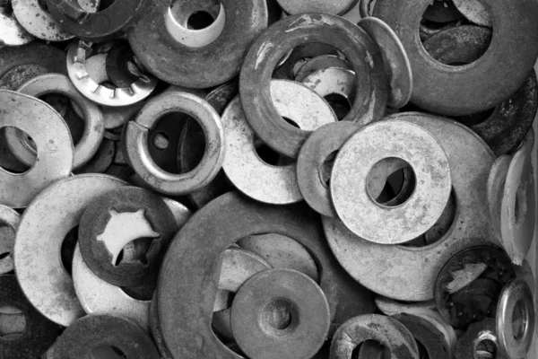 Black and white washers — Stock Photo, Image