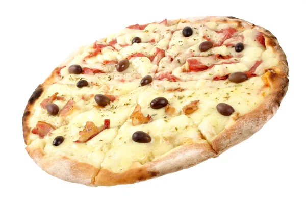 Deliciosa pizza 2 sabores — Fotografia de Stock