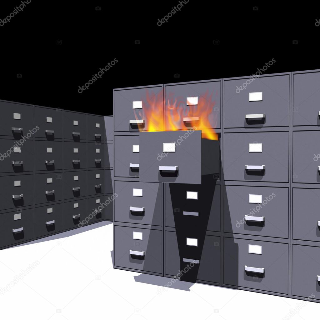 Documents on fire (3D)