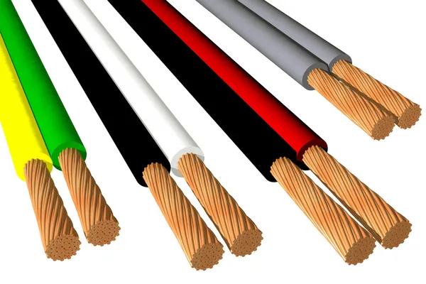 Двухфазные кабели (3D ) — стоковое фото