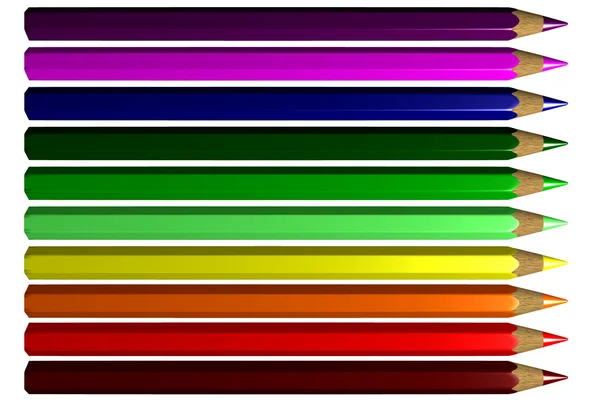 Kolorowe kredki (3d) — Zdjęcie stockowe