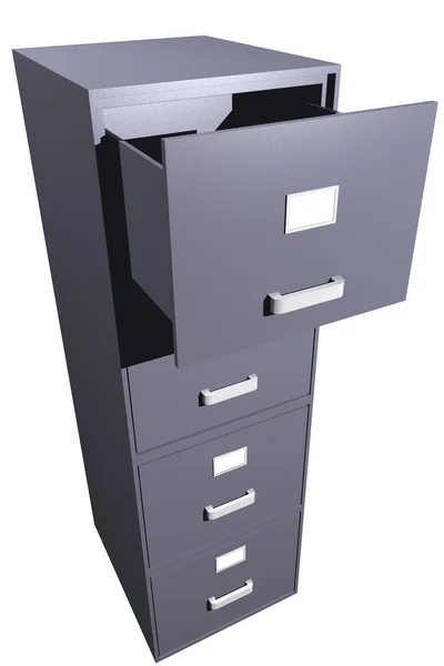 Geöffneter Aktenschrank (3d)) — Stockfoto