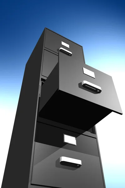 Armadietto di file sbloccato (3D ) — Foto Stock