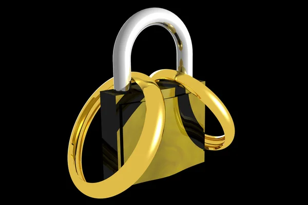 Locked marriage (3D) — Stock Photo, Image