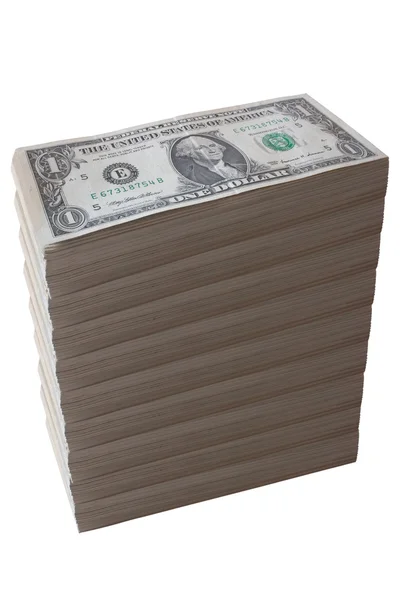 Pilha de nota de dólar - pilha falsa — Fotografia de Stock