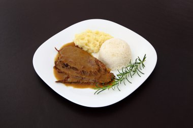 fırında Silverside roti sos yemek ile