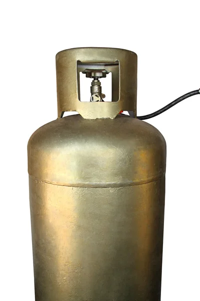 Golden cylinder with LPG — Stock Photo, Image