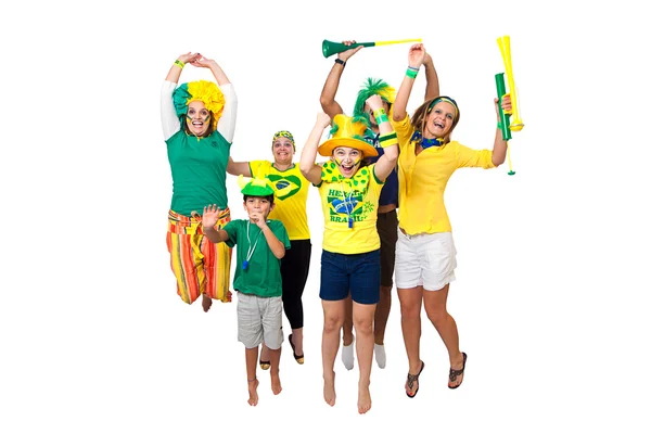 Brazylijski fani świętujący — Zdjęcie stockowe