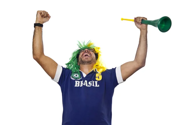Бразильський шанувальник святкування — стокове фото