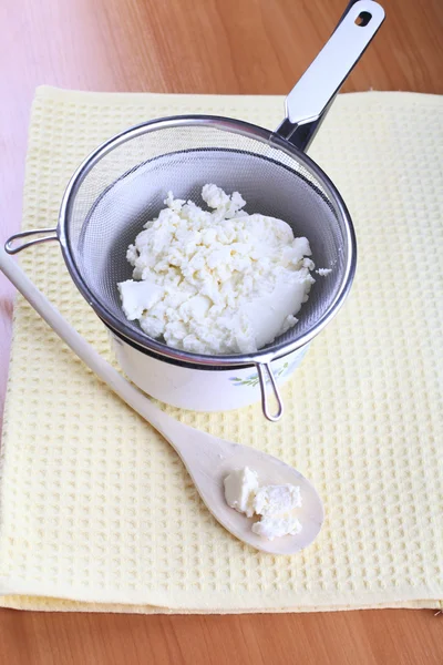 Fresh homemade cottage cheese — Stock Photo, Image