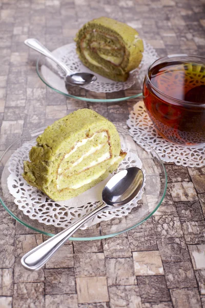 Matcha cake rolls — Stock Photo, Image