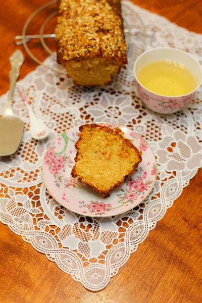 Fresh homemade cake with nuts — Stock Photo, Image