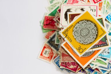 Pile of stamps clipart