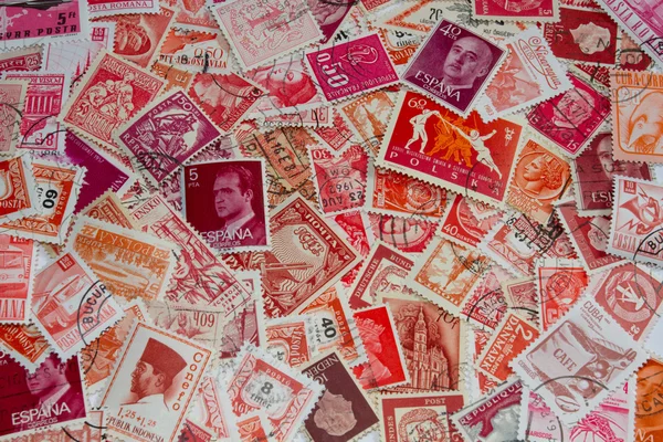 Κόκκινο-πορτοκαλί γραμματόσημα Εικόνα Αρχείου