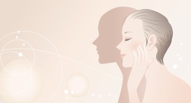 güzel kadın profil portresi