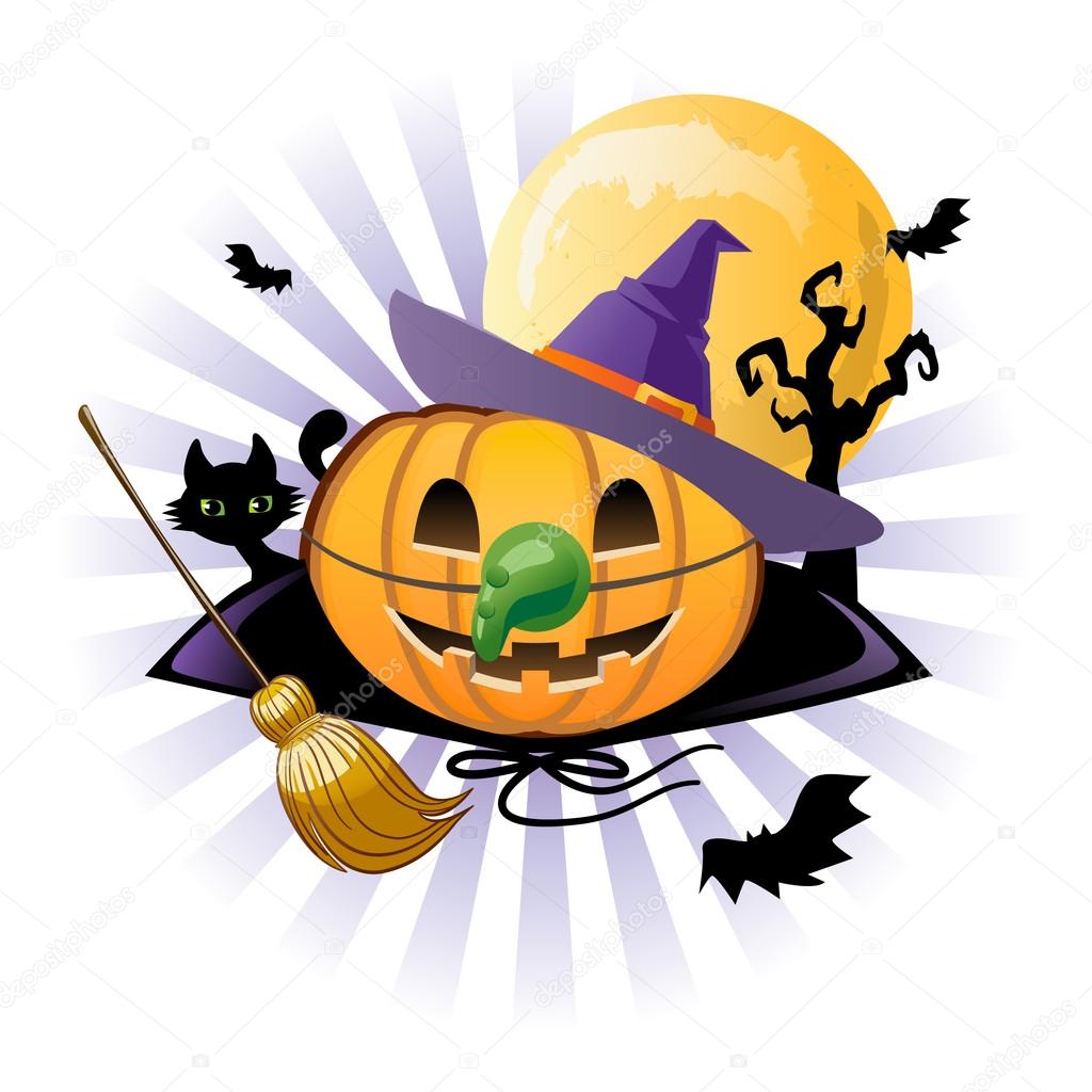 Halloween pumpkin Jack o lantern in halloween wich costume