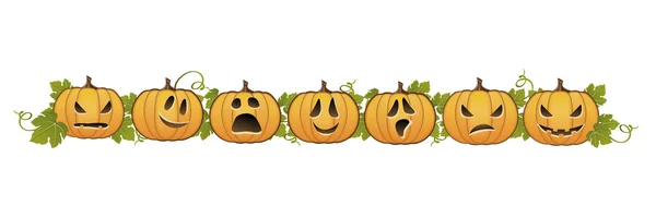 Halloween línea de calabaza decoración — Vector de stock