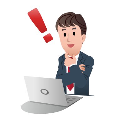 ünlem işareti, işadamı sorunları çözmek için ilham almak