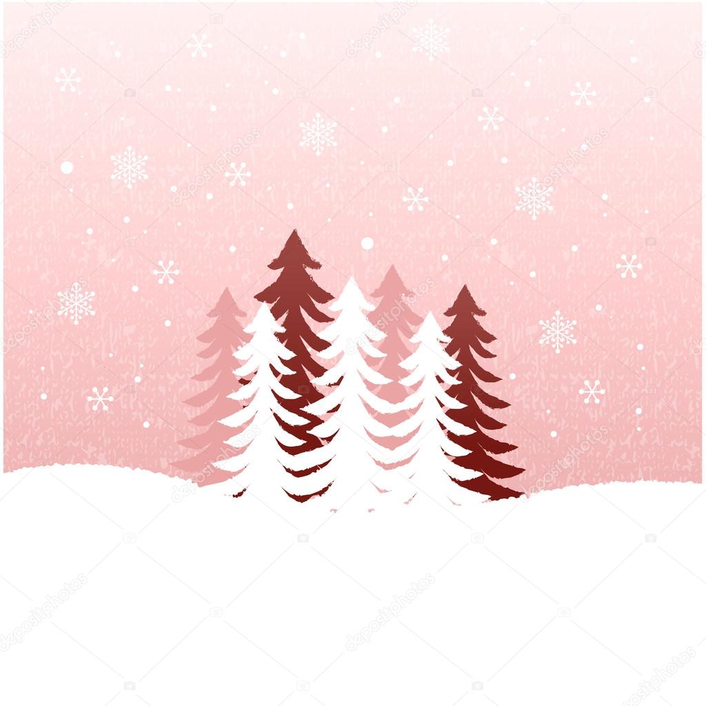Snow landscape, holiday background