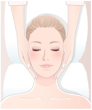 güzel bir kadın yüz masajı alma