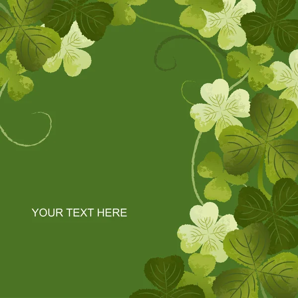 Fondo de trébol sobre verde — Vector de stock