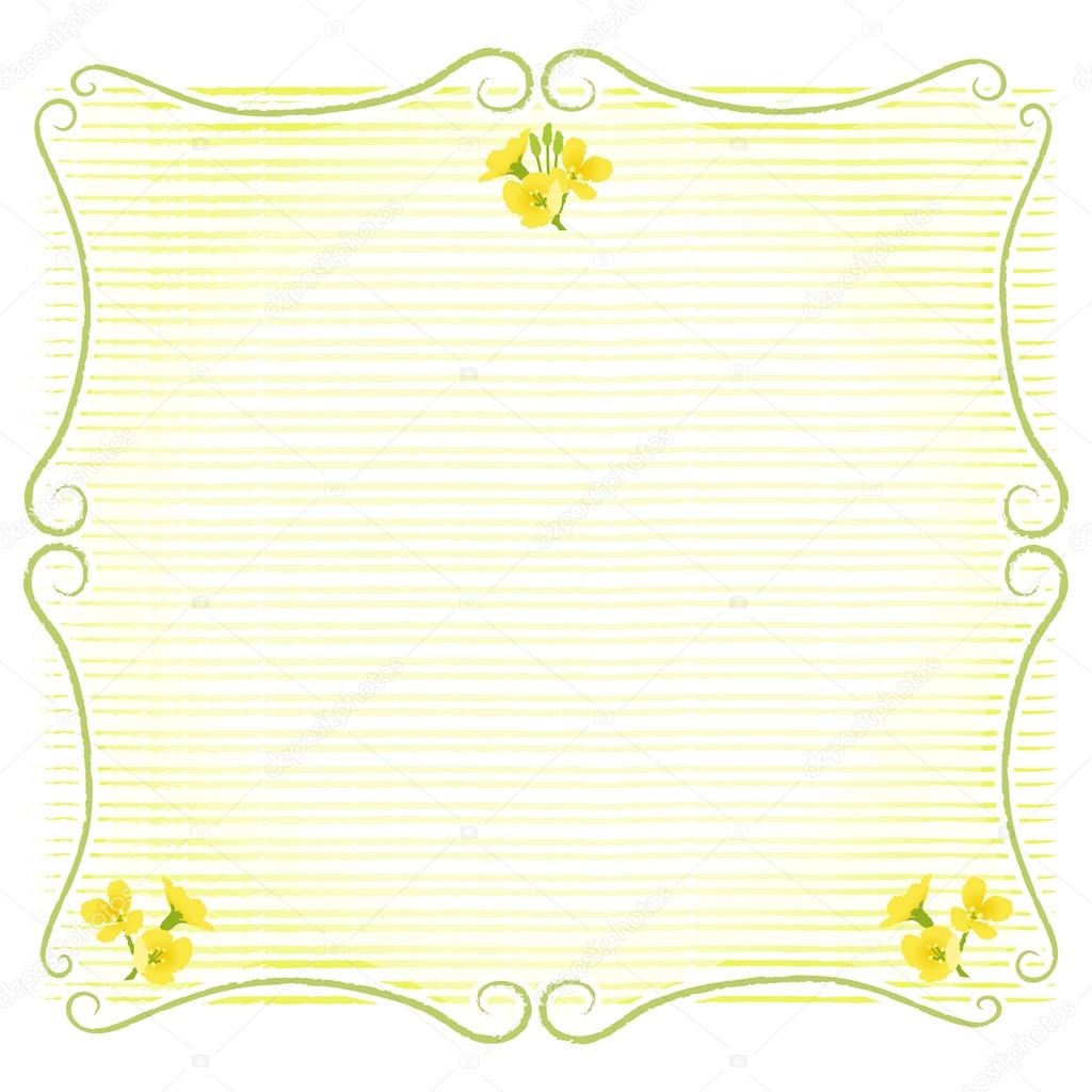 Stem shaped frame decoration with rape blossoms