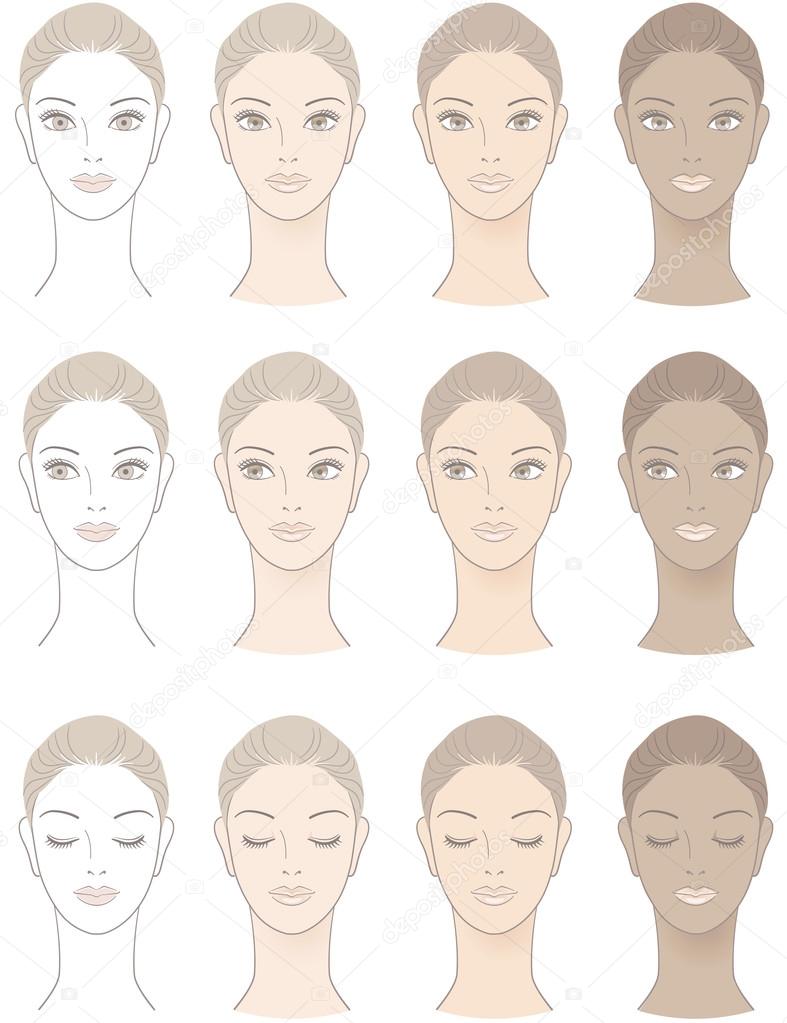 Chart of Beautiful Woman complexion