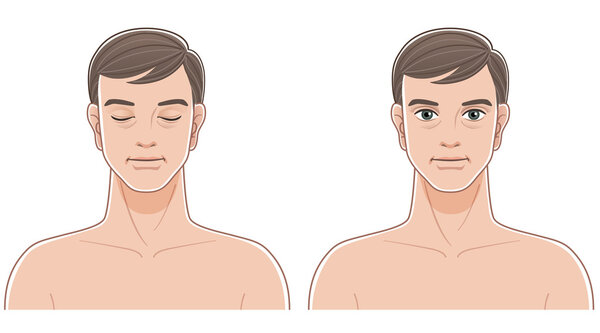 Front portraits of middle aged man