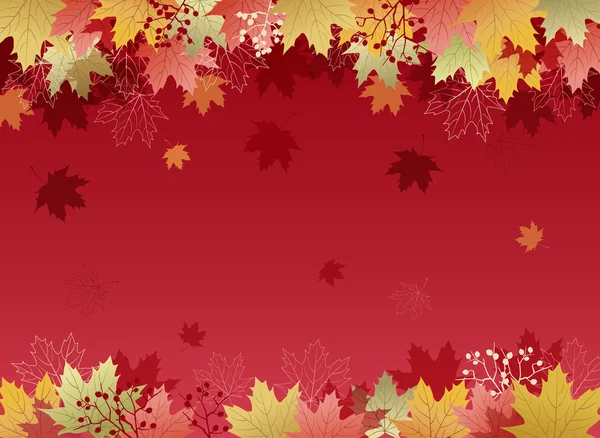 Autumn Maple leaves background — Stock Vector