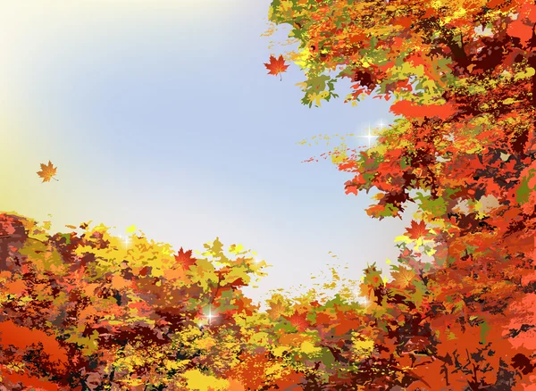 Automne orange feuilles fond — Image vectorielle