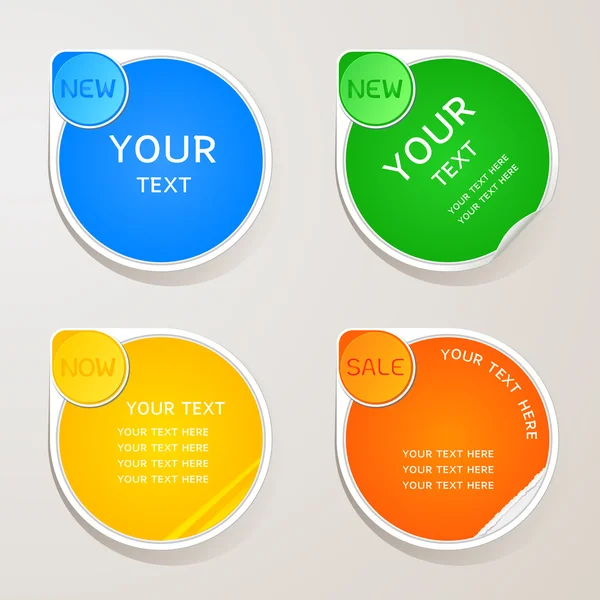 Sticker paper colors set — Stock Vector