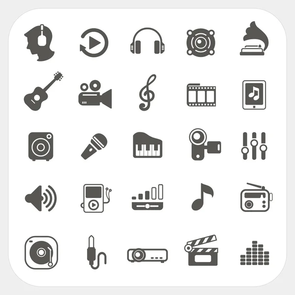 Music icons set on white background — Stock Vector