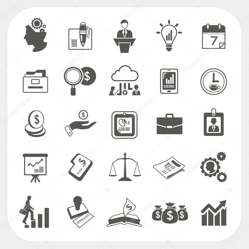 Business, finance icons set