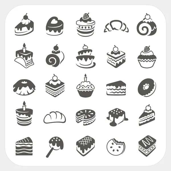 Cakes and dessert set — Stock Vector