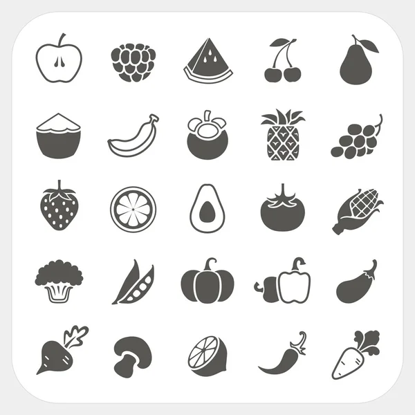 Obst und Gemüse Symbole mit Rahmen Hintergrund Vektorgrafiken