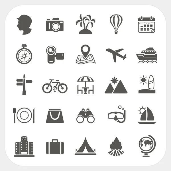 Seyahat ve tatil Icons set — Stok Vektör