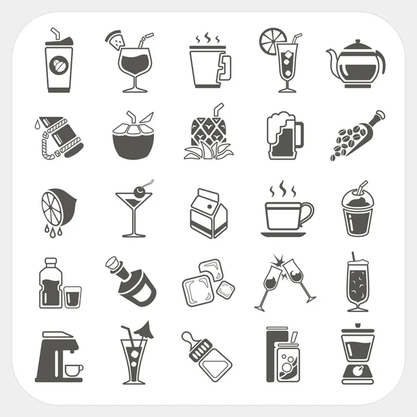 Conjunto de iconos de bebidas — Vector de stock