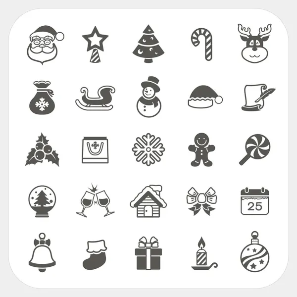 Conjunto de iconos de Navidad e invierno — Vector de stock