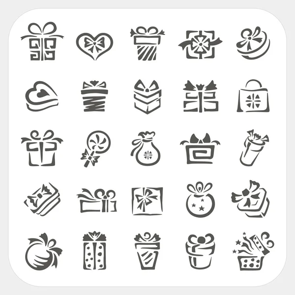 Conjunto de iconos de caja regalo — Vector de stock