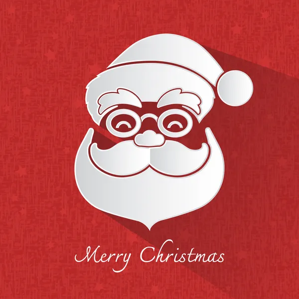 Santa claus símbolo de la cabeza sobre fondo rojo — Vector de stock