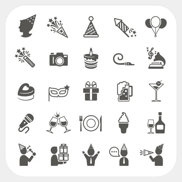 Kutlama ve parti Icons set — Stok Vektör