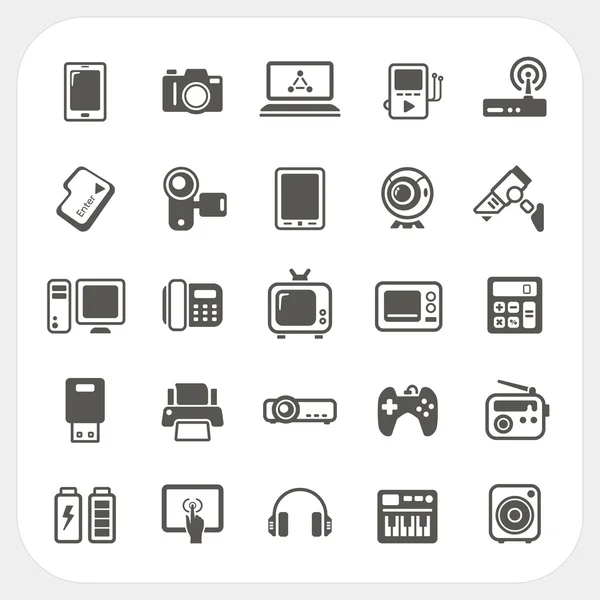Ensemble d'icônes d'appareils électroniques — Image vectorielle